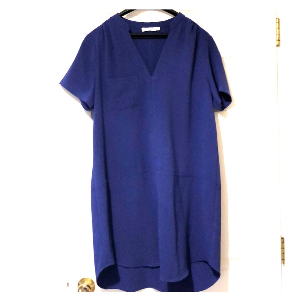 Lush Hailey Crepe Dress In Blue Spectrum